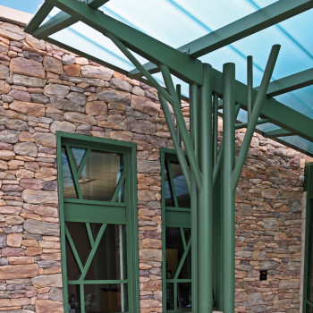 Standing Seam Canopy Skin System, 20mm Green polycarbonate