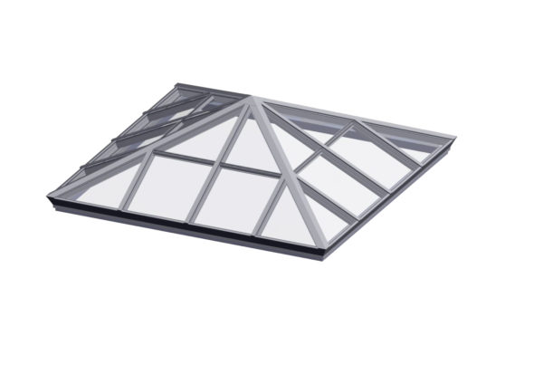 glass square pyramid bone white option