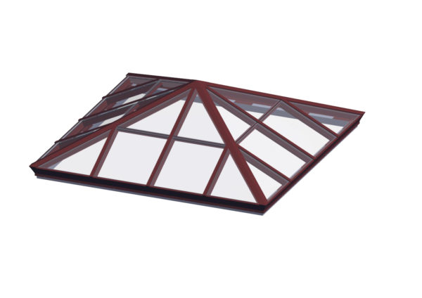 glass square pyramid brick red option