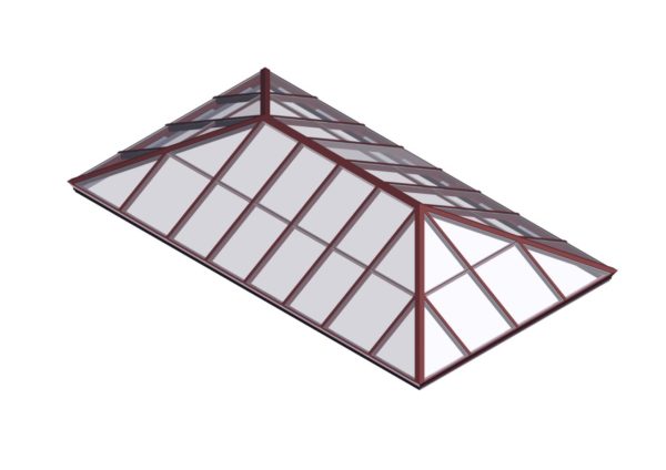 glass extended pyramid brick red color option