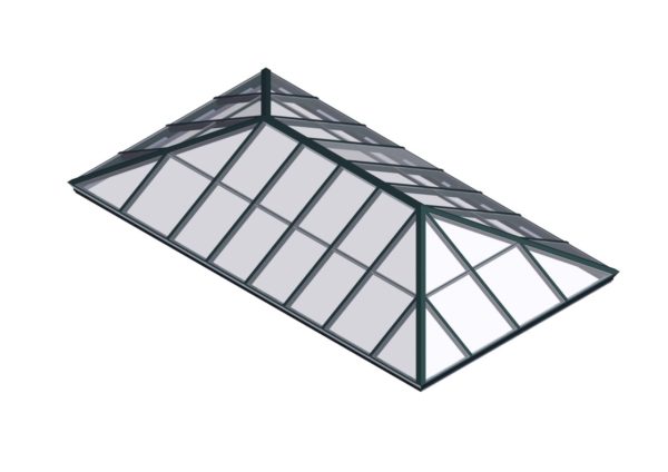 glass extended pyramid hartford green color option