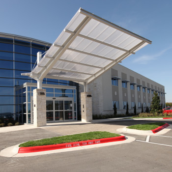 Medical Village Exterior - Standing Seam Horizon Multiwall Polycarbonate, 20mm Clear IR